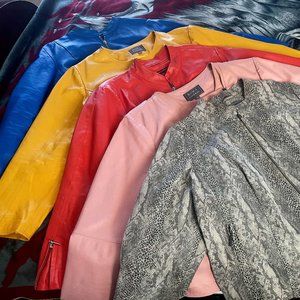 *** JESSICA LONDON Collarless Leather Jacket - assorted colors